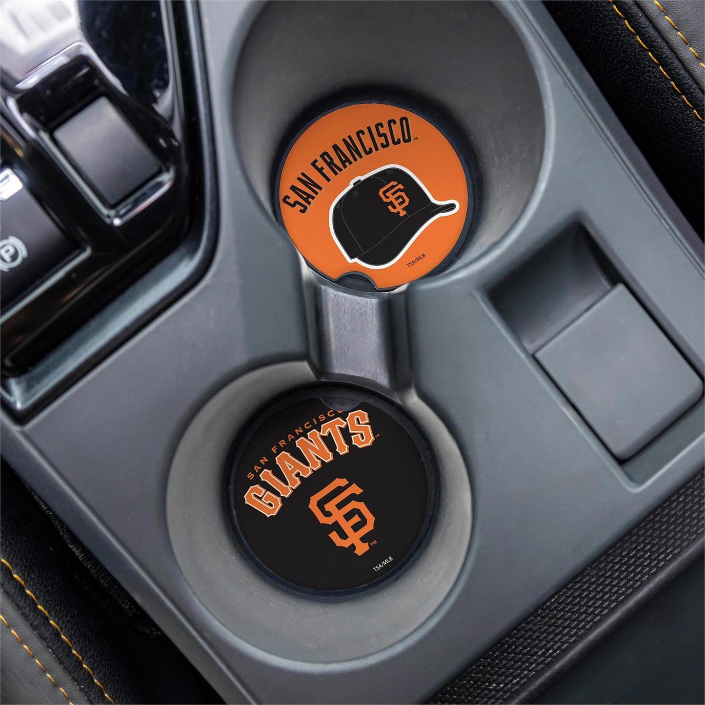 SAN FRANCISCO GIANTS 2-PIECE CAR COASTER SET