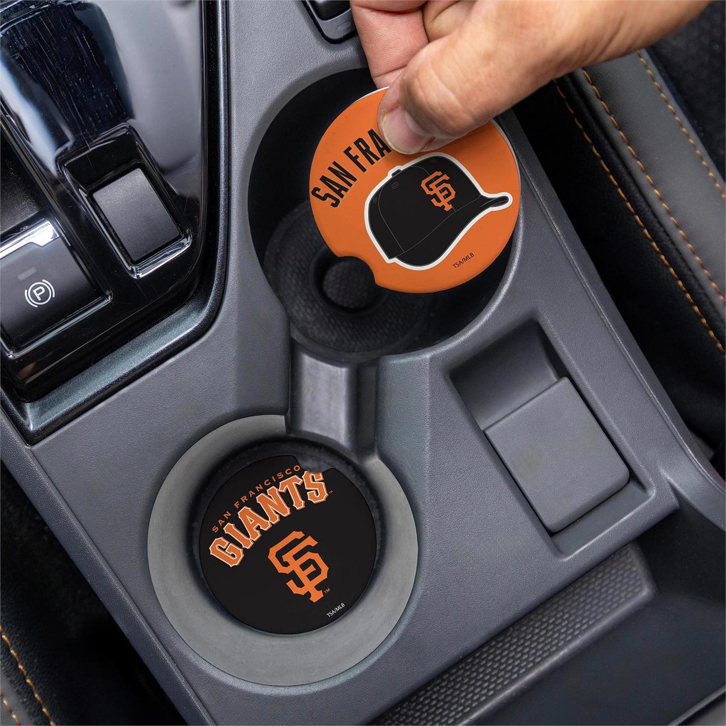 SAN FRANCISCO GIANTS 2-PIECE CAR COASTER SET