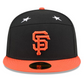SAN FRANCISCO GIANTS 2025 MLB ALL-STAR GAME SPLIT PANEL 59FIFTY FITTED HAT - BLACK/ORANGE