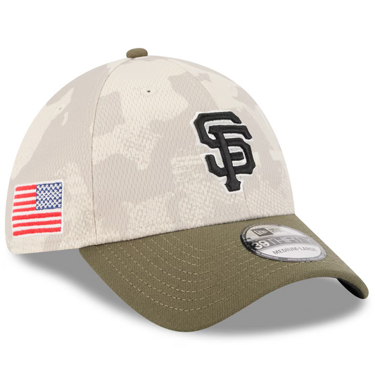SAN FRANCISCO GIANTS 2025 MLB ARMED FORCES 39THIRTY FLEX FIT HAT - STONE/OLIVE