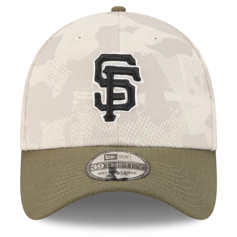 SAN FRANCISCO GIANTS 2025 MLB ARMED FORCES 39THIRTY FLEX FIT HAT - STONE/OLIVE