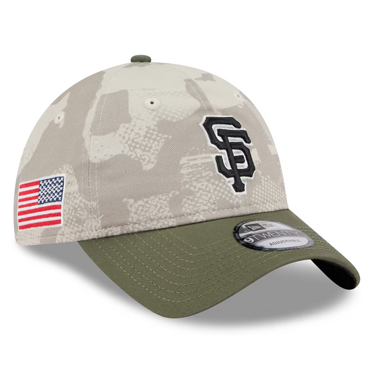 SAN FRANCISCO GIANTS 2025 MLB ARMED FORCES 9TWENTY ADJUSTABLE HAT - STONE/OLIVE