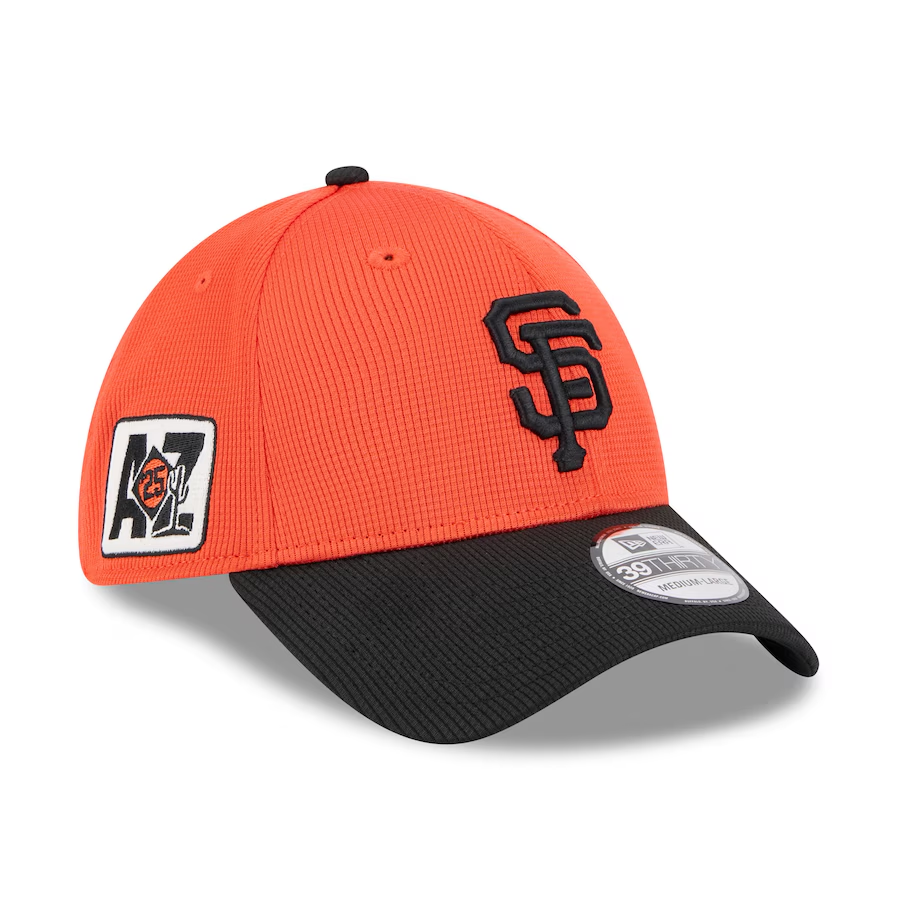 SAN FRANCISCO GIANTS 2025 MLB SPRING TRAINING 39THIRTY FLEX FIT HAT - ORANGE/BLACK
