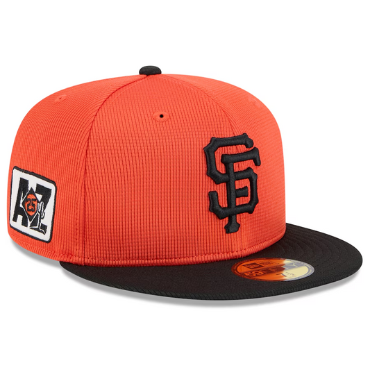 SAN FRANCISCO GIANTS  2025 MLB SPRING TRAINING 59FIFTY FITTED HAT - ORANGE/BLACK