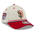 SAN FRANCISCO GIANTS 2026 MLB USA 250 4TH OF JULY 39THIRTY M-CROWN FLEX FIT HAT - CHROME WHITE/RED