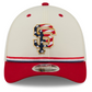 SAN FRANCISCO GIANTS 2026 MLB USA 250 4TH OF JULY 39THIRTY M-CROWN FLEX FIT HAT - CHROME WHITE/RED