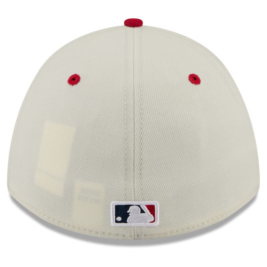SAN FRANCISCO GIANTS 2026 MLB USA 250 4TH OF JULY 39THIRTY M-CROWN FLEX FIT HAT - CHROME WHITE/RED