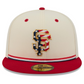 SAN FRANCISCO GIANTS 2026 MLB USA 250 4TH OF JULY 59FIFTY FITTED HAT - CHROME WHITE/RED