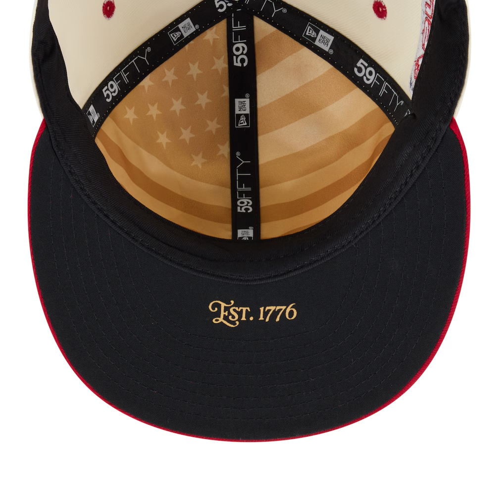 SAN FRANCISCO GIANTS 2026 MLB USA 250 4TH OF JULY 59FIFTY FITTED HAT - CHROME WHITE/RED