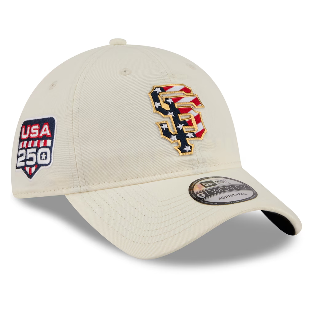 SAN FRANCISCO GIANTS 2026 MLB USA 250 4TH OF JULY 9TWENTY ADJUSTABLE HAT - CHROME WHITE