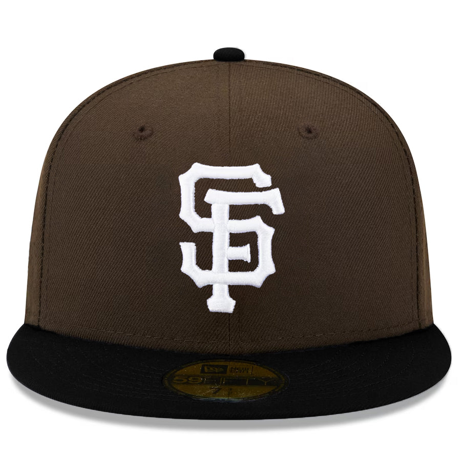 SAN FRANCISCO GIANTS 50TH ANNIVERSARY MOCHA CUSTOM 59FIFTY FITTED HAT - BROWN/BLACK