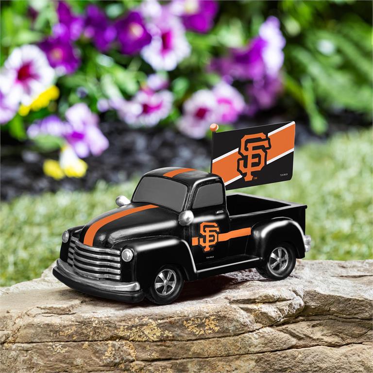 SAN FRANCISCO GIANTS 9" RALLY TRUCK GARDEN STATUE WITH FLAG