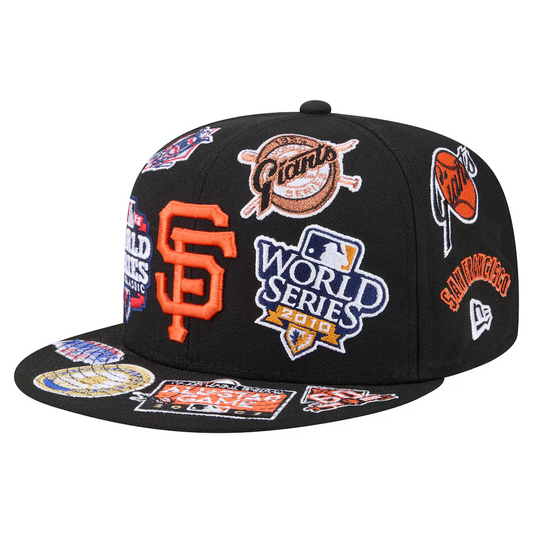 SAN FRANCISCO GIANTS ALL OVER PATCH 59FIFTY FITTED HAT - BLACK