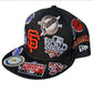 SAN FRANCISCO GIANTS ALL OVER PATCH 9FIFTY SNAPBACK HAT - BLACK