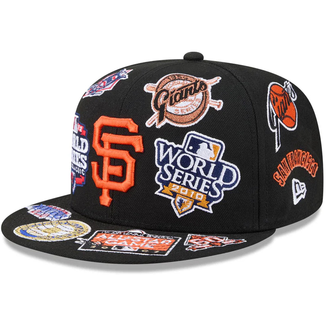 SAN FRANCISCO GIANTS ALL OVER PATCH 9FIFTY SNAPBACK HAT - BLACK