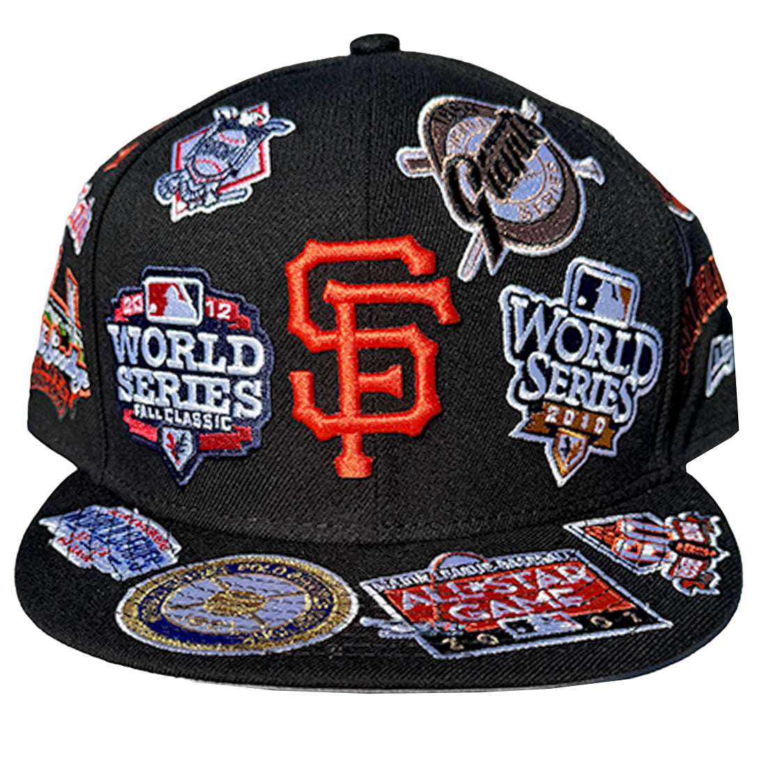 SAN FRANCISCO GIANTS ALL OVER PATCH 9FIFTY SNAPBACK HAT - BLACK