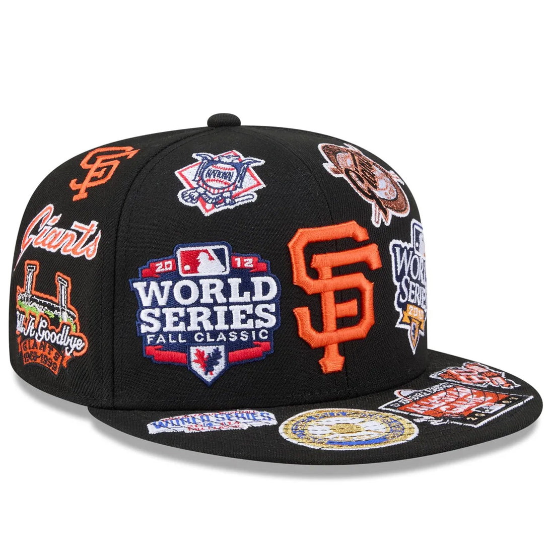 SAN FRANCISCO GIANTS ALL OVER PATCH 9FIFTY SNAPBACK HAT - BLACK