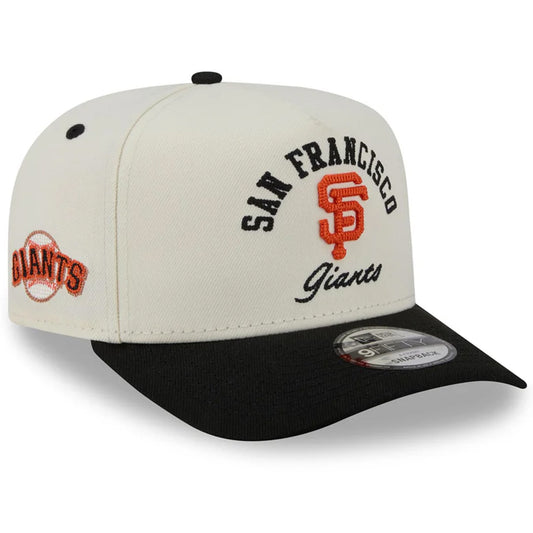 SAN FRANCISCO GIANTS ARCHED 9FIFTY A-FRAME SNAPBACK HAT - CHROME WHITE/BLACK