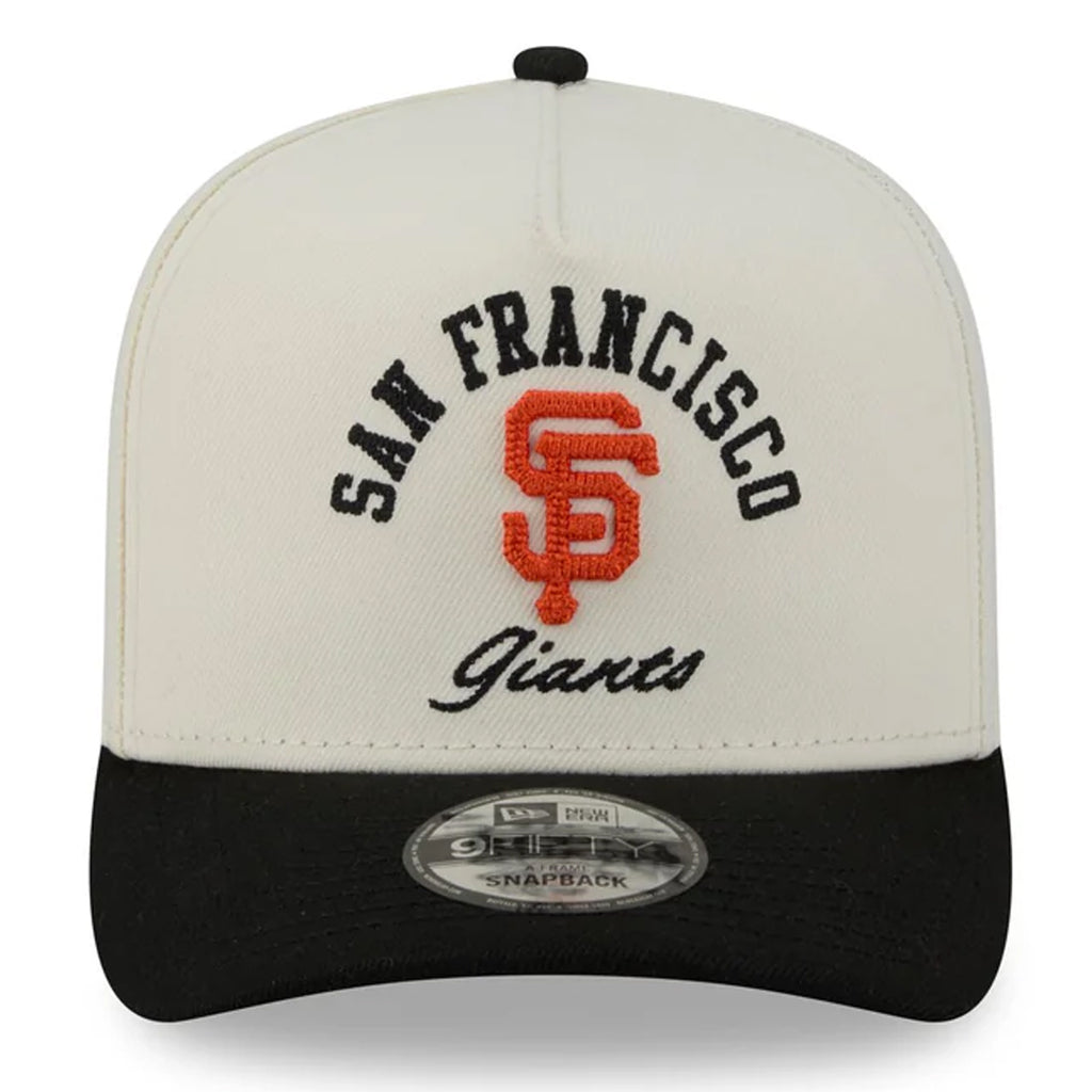SAN FRANCISCO GIANTS ARCHED 9FIFTY A-FRAME SNAPBACK HAT - CHROME WHITE/BLACK
