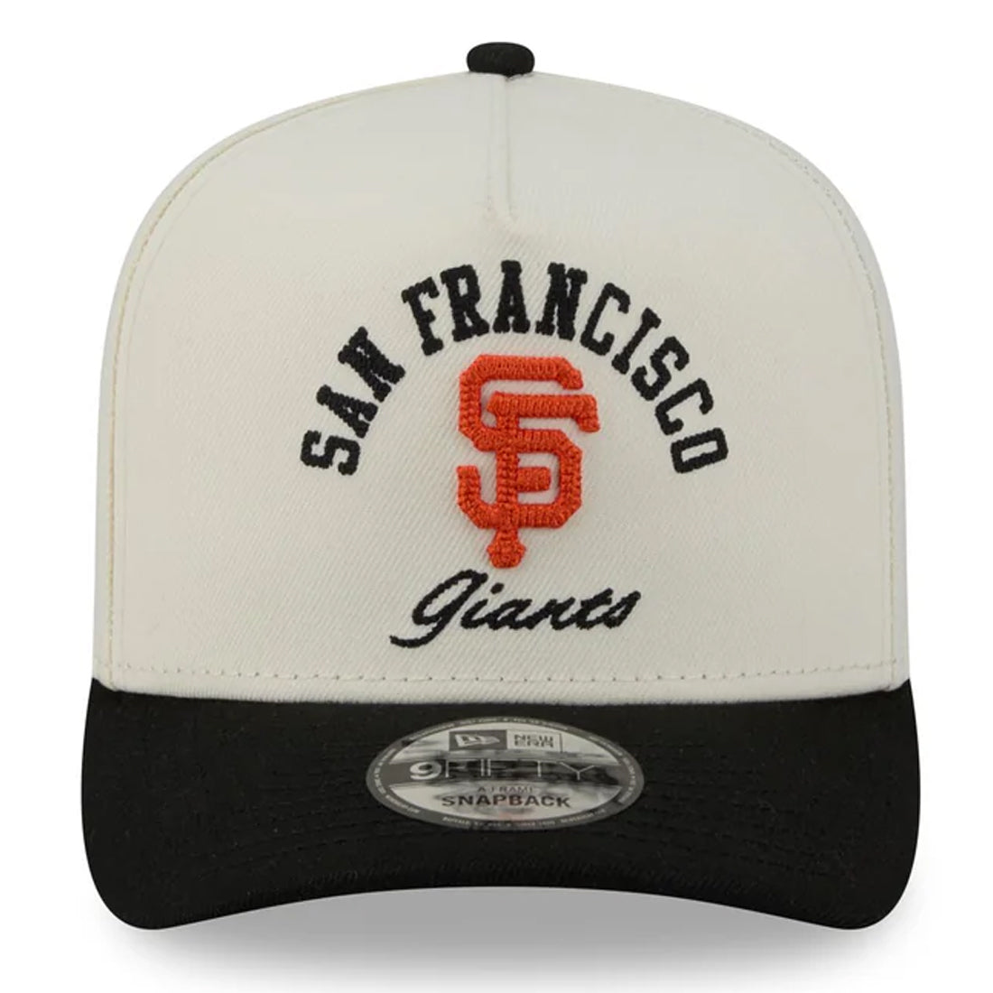 SAN FRANCISCO GIANTS ARCHED 9FIFTY A-FRAME SNAPBACK HAT - CHROME WHITE/BLACK