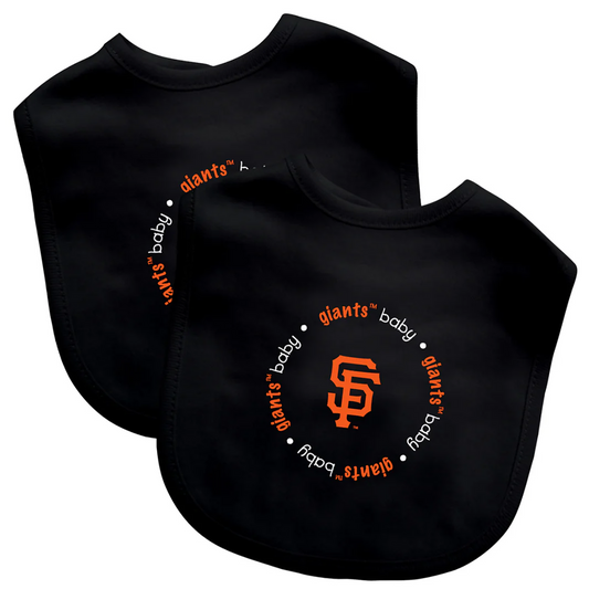 SAN FRANCISCO GIANTS BABY BIBS - 2 PACK - BLACK