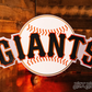 SAN FRANCISCO GIANTS CLUB LOGO 3D VINTAGE METAL WALL ART - 28" X 15"