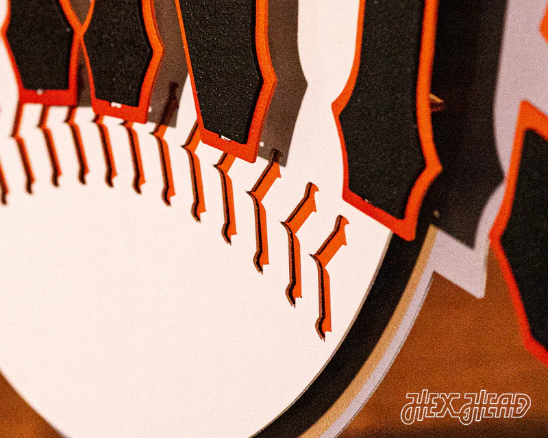 SAN FRANCISCO GIANTS CLUB LOGO 3D VINTAGE METAL WALL ART - 28" X 15"