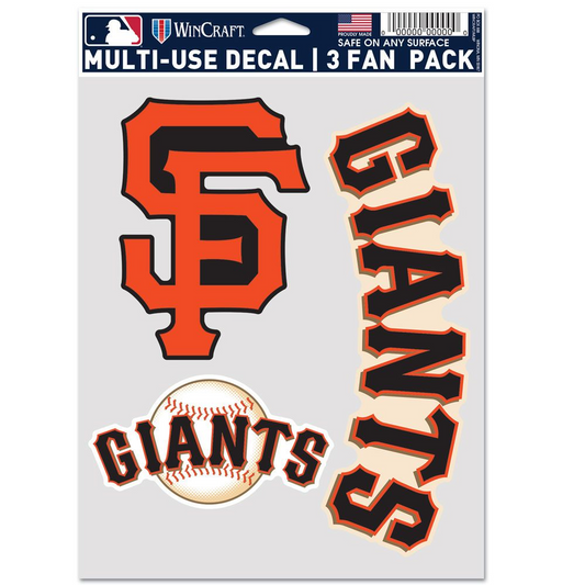 SAN FRANCISCO GIANTS DECAL MULTI USE 3-PACK SET