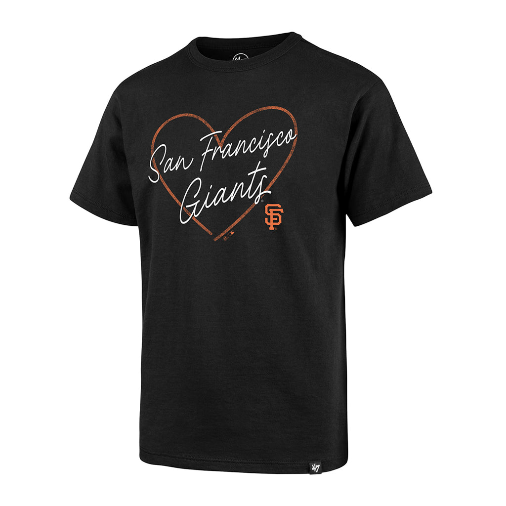 SAN FRANCISCO GIANTS GIRLS '47 BRAND LOVESTRUCK T-SHIRT - BLACK