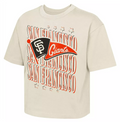 SAN FRANCISCO GIANTS GIRLS OUTERSTUFF TEAM FLAG BOXY T-SHIRT - TAN