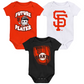 SAN FRANCISCO GIANTS INFANT MINOR LEAGUE PLAYER 3 PIECE ONESIE SET