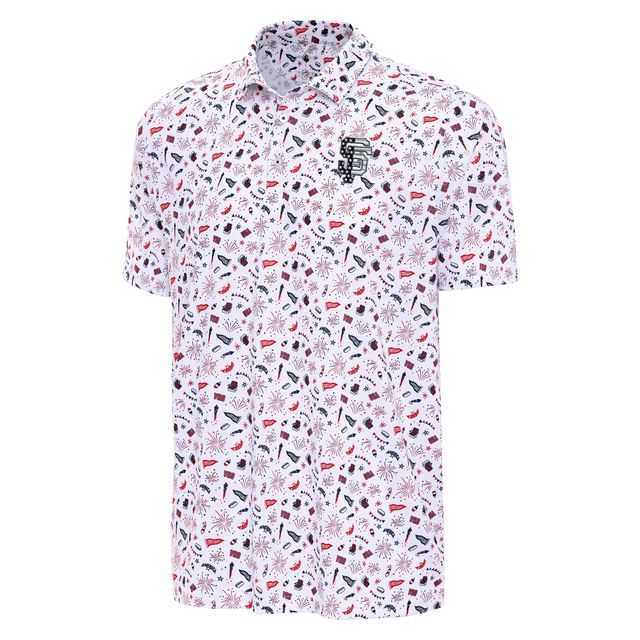 SAN FRANCISCO GIANTS MEN'S ANTIGUA APPAREL FINALE POLO - WHITE