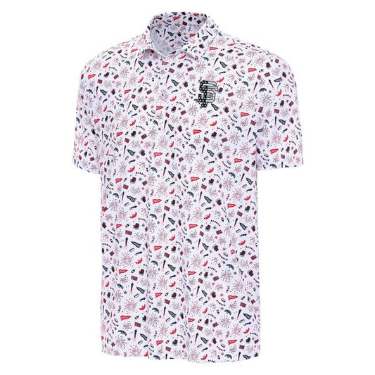 SAN FRANCISCO GIANTS MEN'S ANTIGUA APPAREL FINALE POLO - WHITE