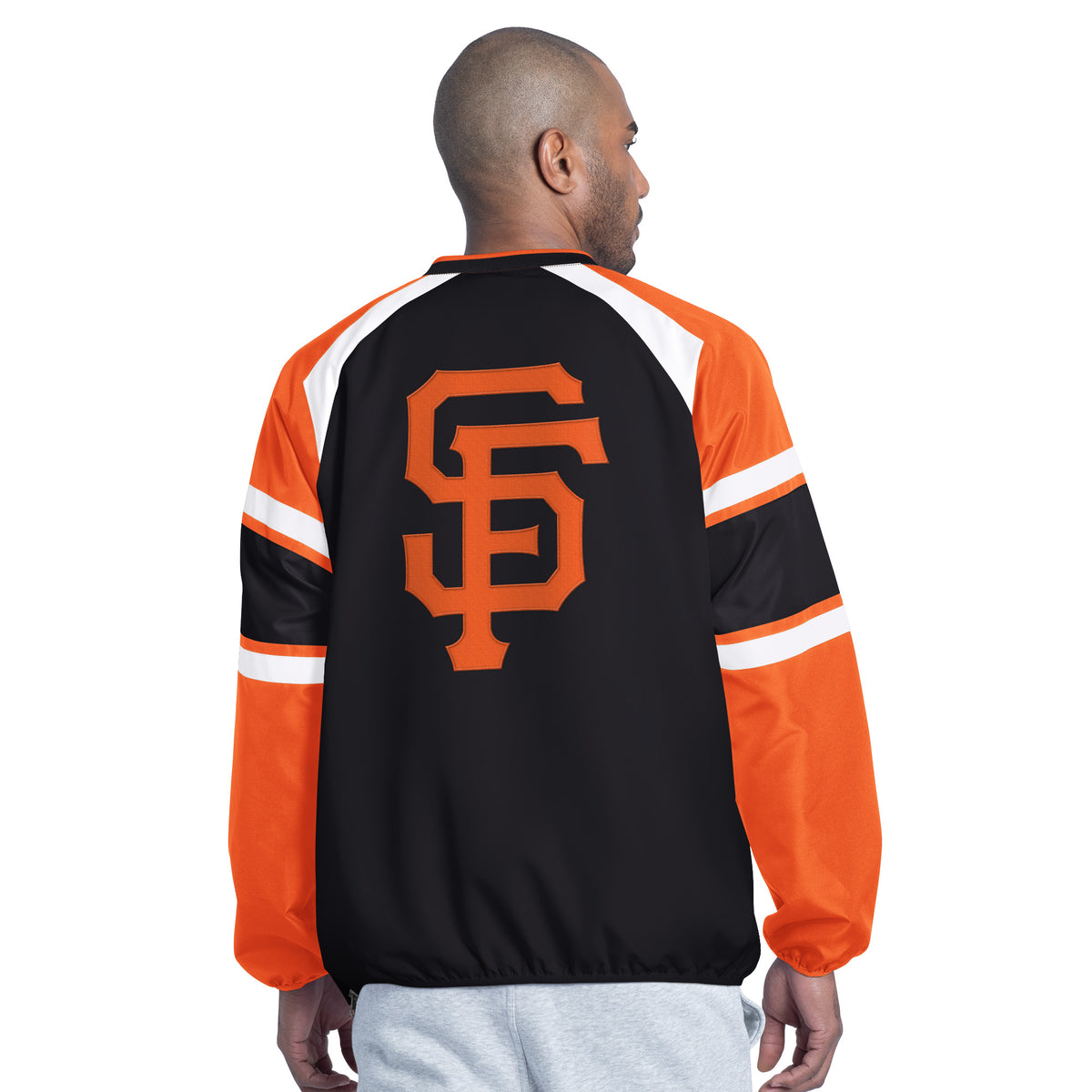 SAN FRANCISCO GIANTS MEN'S G-III BY CARL BANKS INFIELD PLAY PULLOVER JACKET - BLACK