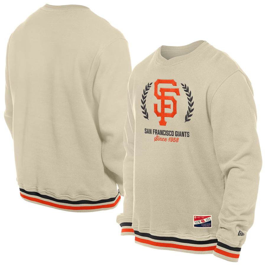 SAN FRANCISCO GIANTS MEN'S LAUREL CREWNECK SWEATSHIRT - CHROME WHITE