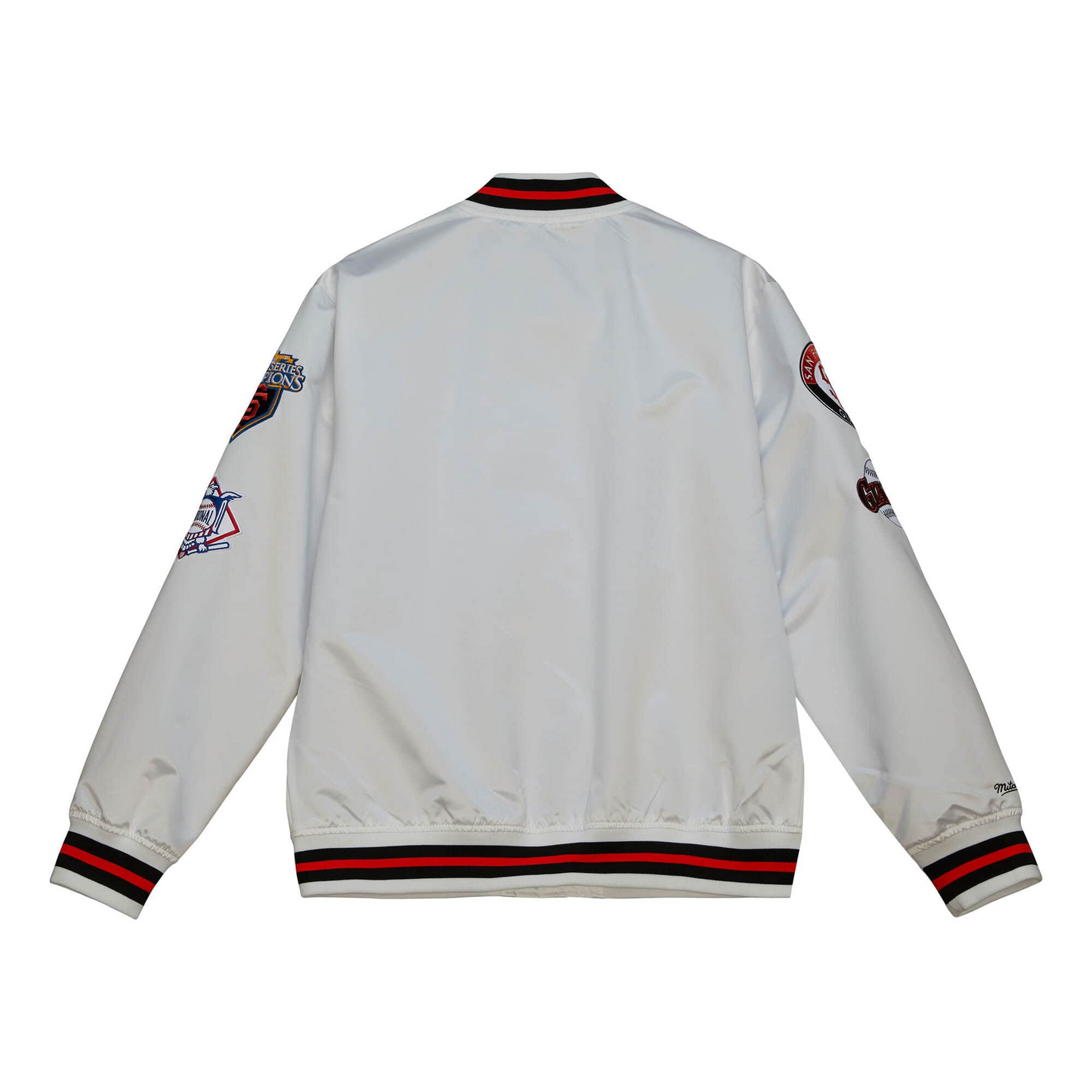 SAN FRANCISCO GIANTS MEN'S MITCHELL & NESS CITY COLLECTION LIGHTWEIGHT SATIN JACKET - WHITE