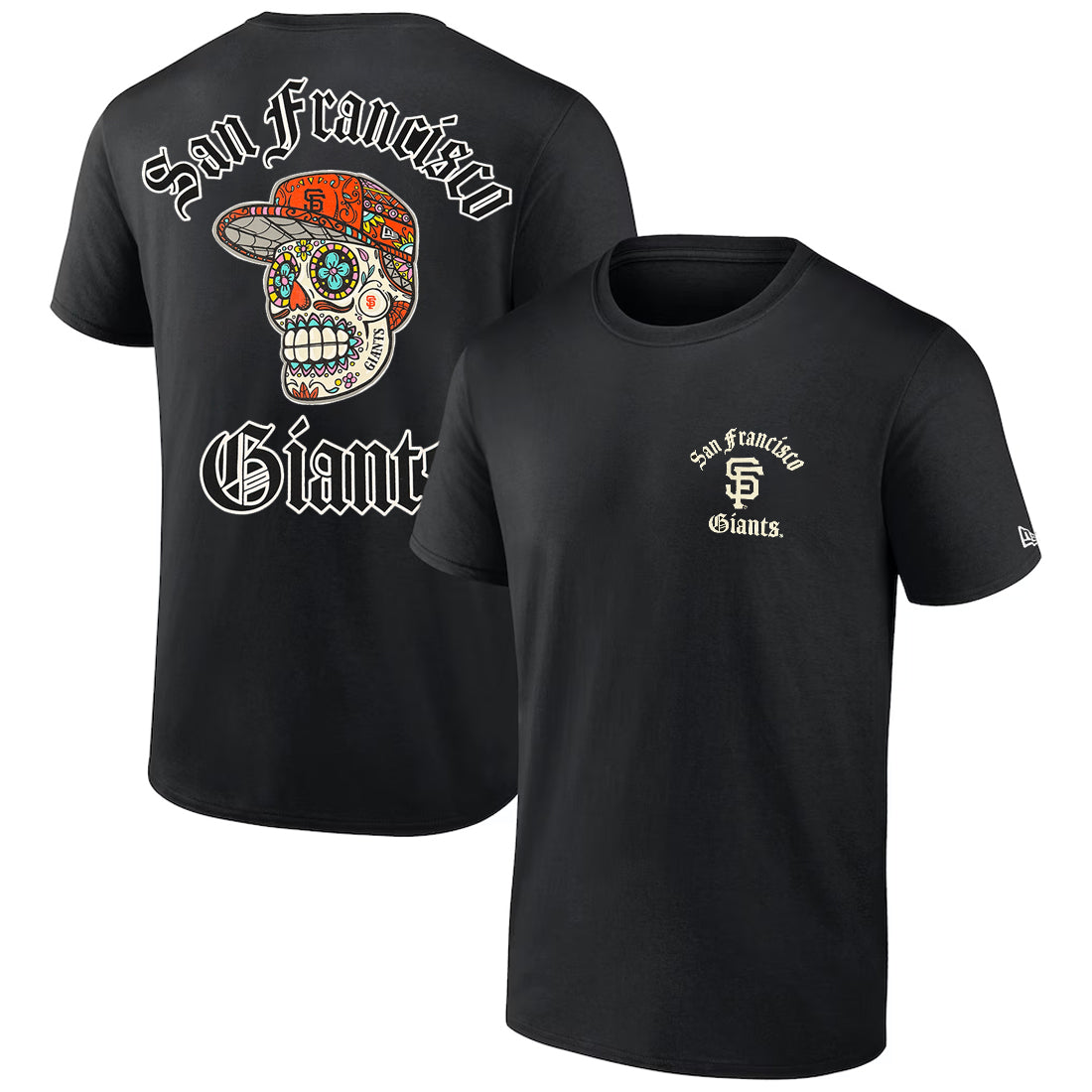SAN FRANCISCO GIANTS MEN'S NEW ERA SUGAR SKULL T-SHIRT - BLACK