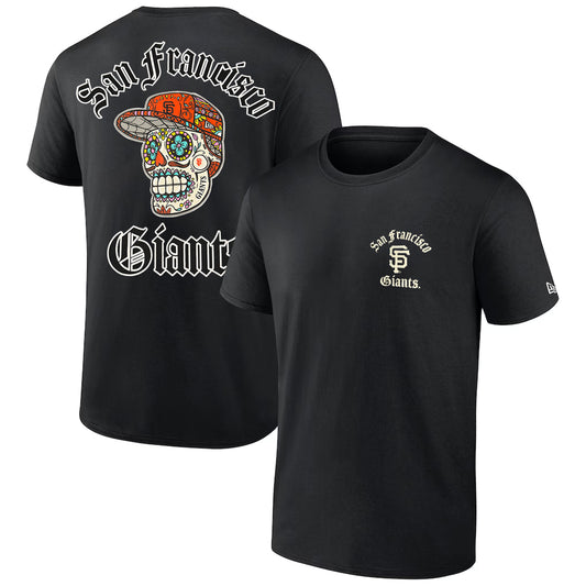 SAN FRANCISCO GIANTS MEN'S NEW ERA SUGAR SKULL T-SHIRT - BLACK