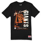 SAN FRANCISCO GIANTS MEN'S THROWBACK  HAT FLASH T-SHIRT - BLACK