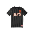 SAN FRANCISCO GIANTS MEN'S THROWBACK PINSTRIPE T-SHIRT - BLACK