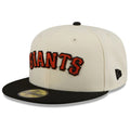 SAN FRANCISCO GIANTS NEW ERA TWO-TONE STITCH 59FIFTY FITTED HAT - CHROME WHITE/BLACK