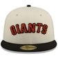 SAN FRANCISCO GIANTS NEW ERA TWO-TONE STITCH 59FIFTY FITTED HAT - CHROME WHITE/BLACK