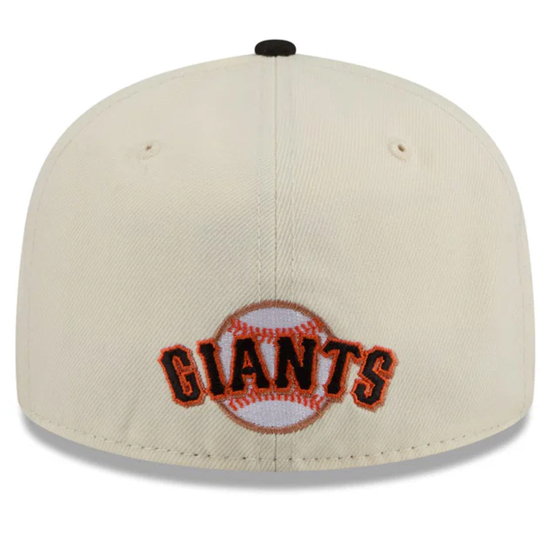 SAN FRANCISCO GIANTS NEW ERA TWO-TONE STITCH 59FIFTY FITTED HAT - CHROME WHITE/BLACK
