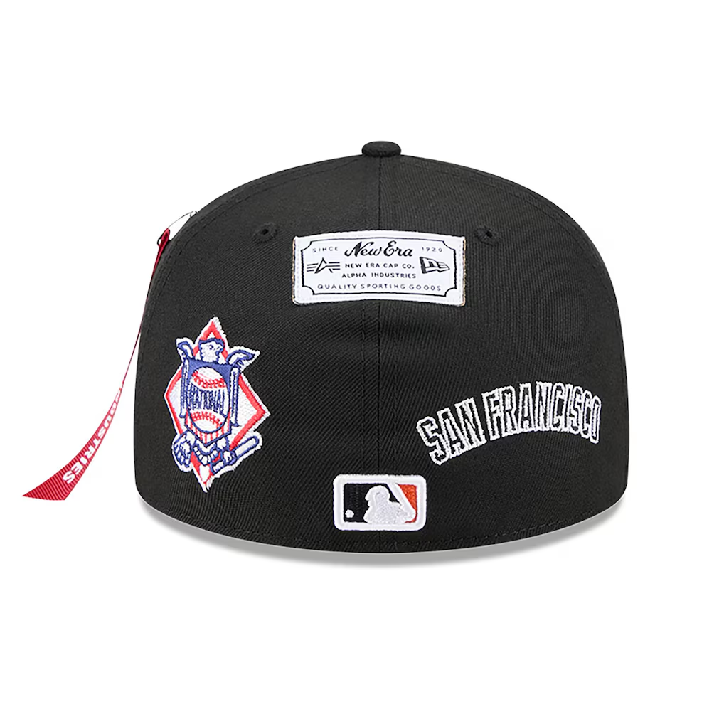 SAN FRANCISCO GIANTS NEW ERA X ALPHA INDUSTRIES 59FIFTY FITTED HAT - BLACK