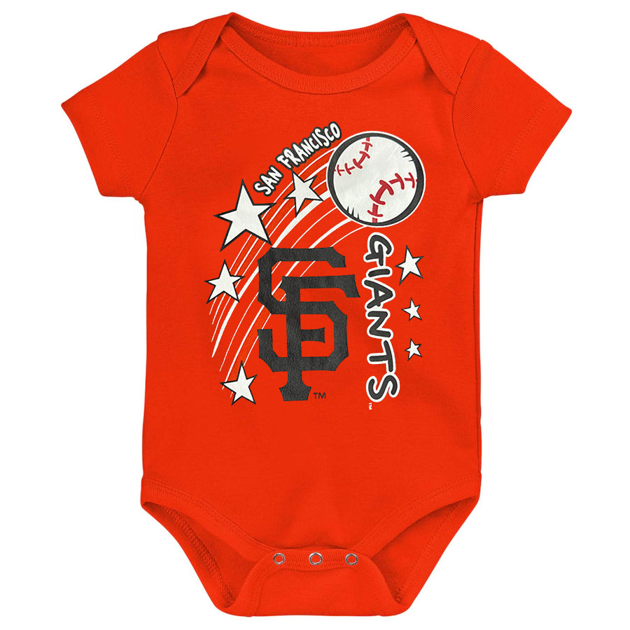 SAN FRANCISCO GIANTS NEWBORN 1-2-3 INNING 3-PIECE BODYSUIT SET