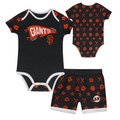 SAN FRANCISCO GIANTS NEWBORN ON DECK 2-PIECE BODYSUIT & DIAPER COVER SET - BLACK
