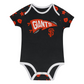 SAN FRANCISCO GIANTS NEWBORN ON DECK 2-PIECE BODYSUIT & DIAPER COVER SET - BLACK