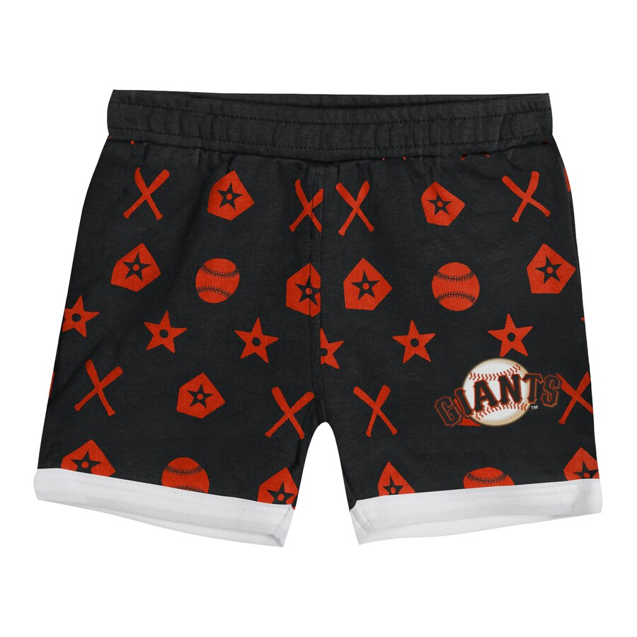 SAN FRANCISCO GIANTS NEWBORN ON DECK 2-PIECE BODYSUIT & DIAPER COVER SET - BLACK