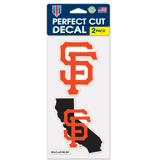 SAN FRANCISCO GIANTS STATE PERFECT CUT 4"X 4" DECAL SET