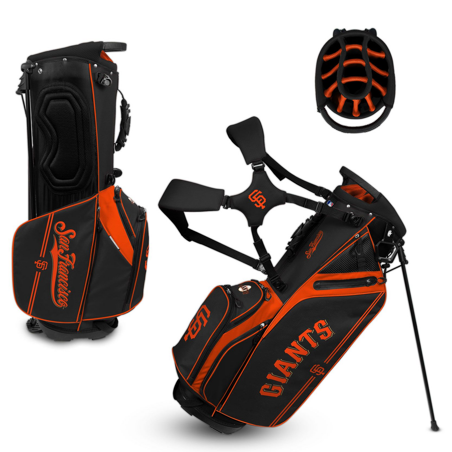 SAN FRANCISCO GIANTS TEAM EFFORT CADDIE CARRY HYBRID GOLF BAG